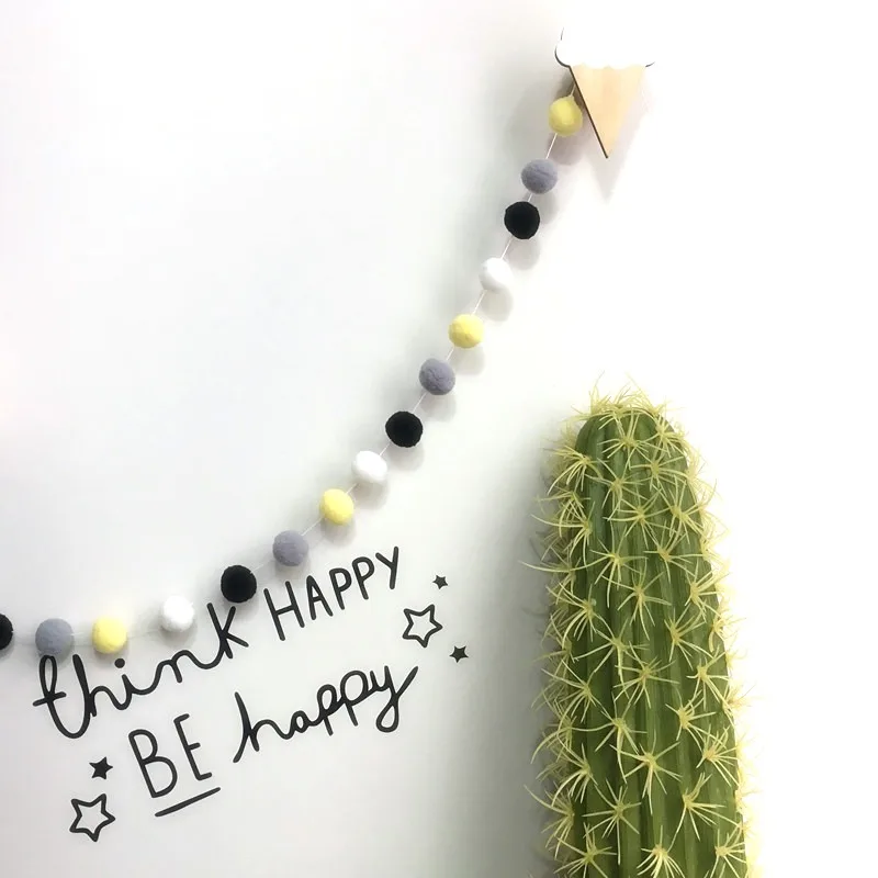 Шерстяные войлочные шары ручной работы для детской комнаты 2 м Настенный декор