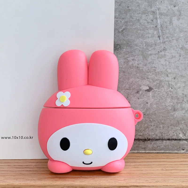 Новый чехол для наушников AirPods силиконовый с милым 3D мультяшным розовым котом