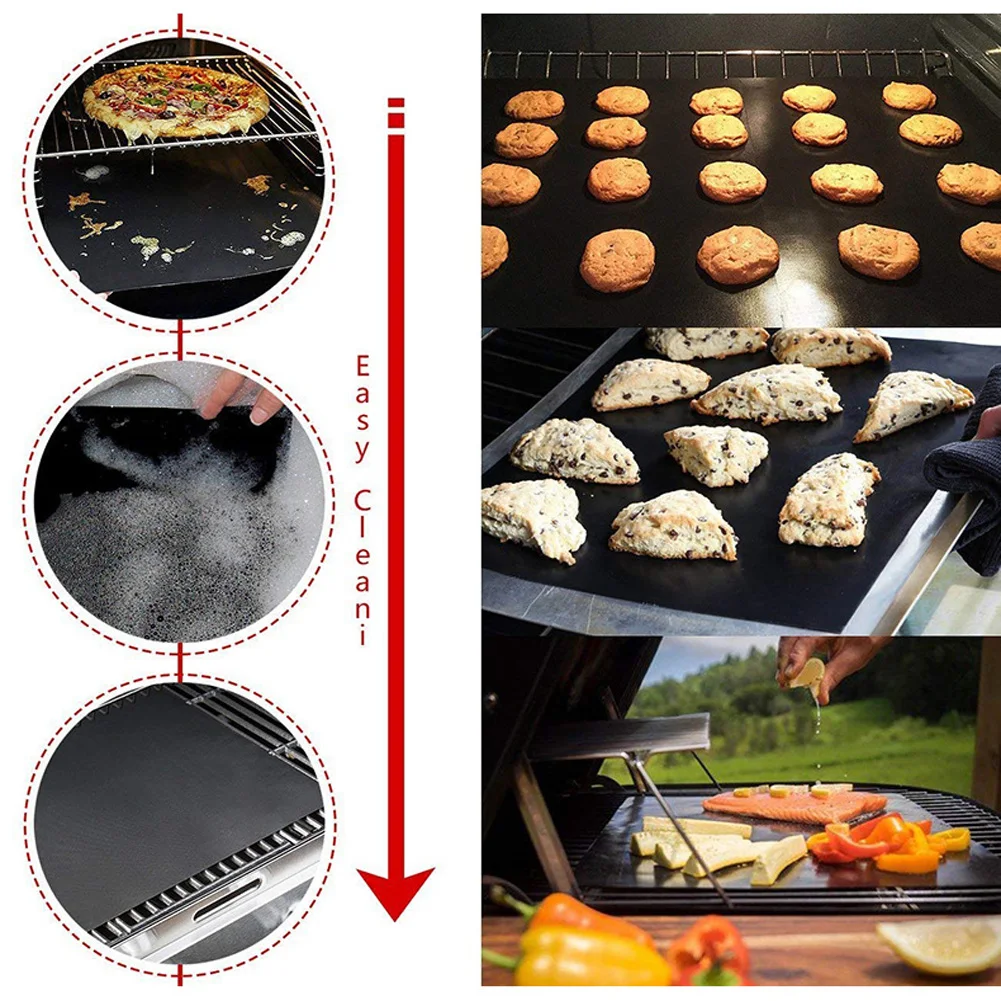 Nayachic Non-stick BBQ Grill Mat 40 * 33cm Baking Teflon Cooking Grilling Sheet Heat Resistance Easily Cleaned Kitchen Tools |