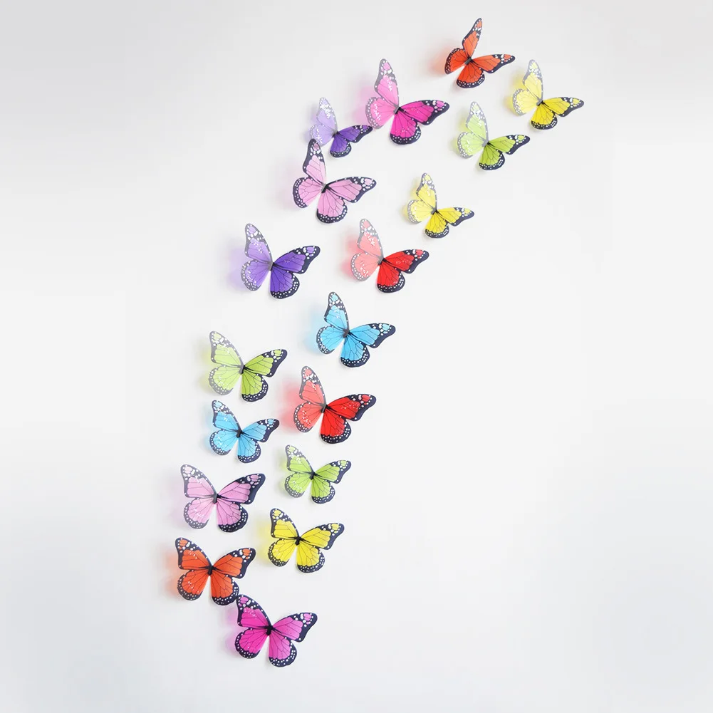 

18 Sets of 3d Wall Stickers Children's Room Bedroom Background Wall Decoration Stickers Three-dimensional Butterfly