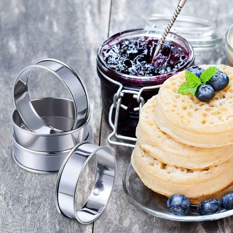 

NHBR Crumpet кольца английской сдобы Tainless Сталь Muffin кольца скребки для миски для дома Пособия по кулинарии выпечки инструменты