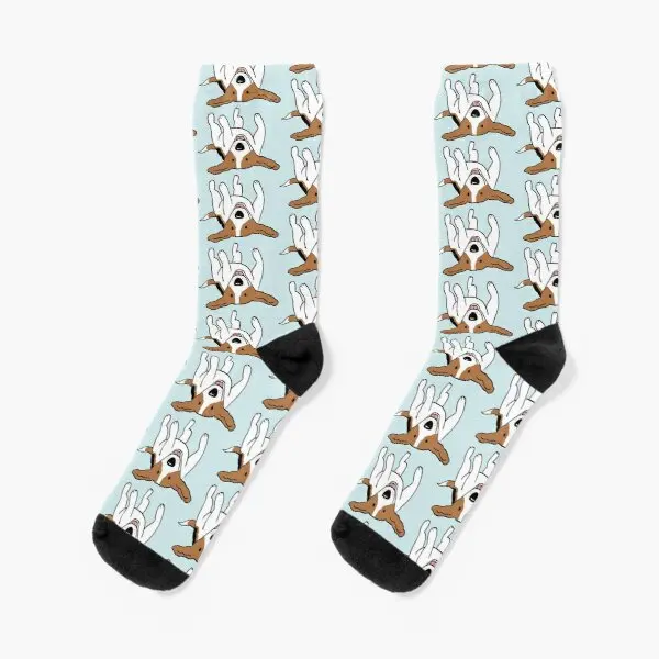 

Бесшовные короткие носки Beagle, черные, женские, мужские, лучшие до колена