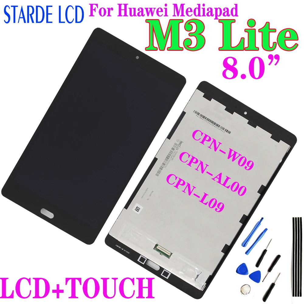 100 Test 8.0” LCD For Huawei Mediapad M3 Lite 8 8.0 LCD CPN-W09 CPN-AL00 CPN-L09 LCD Display Touch Screen Digitizer Assembly