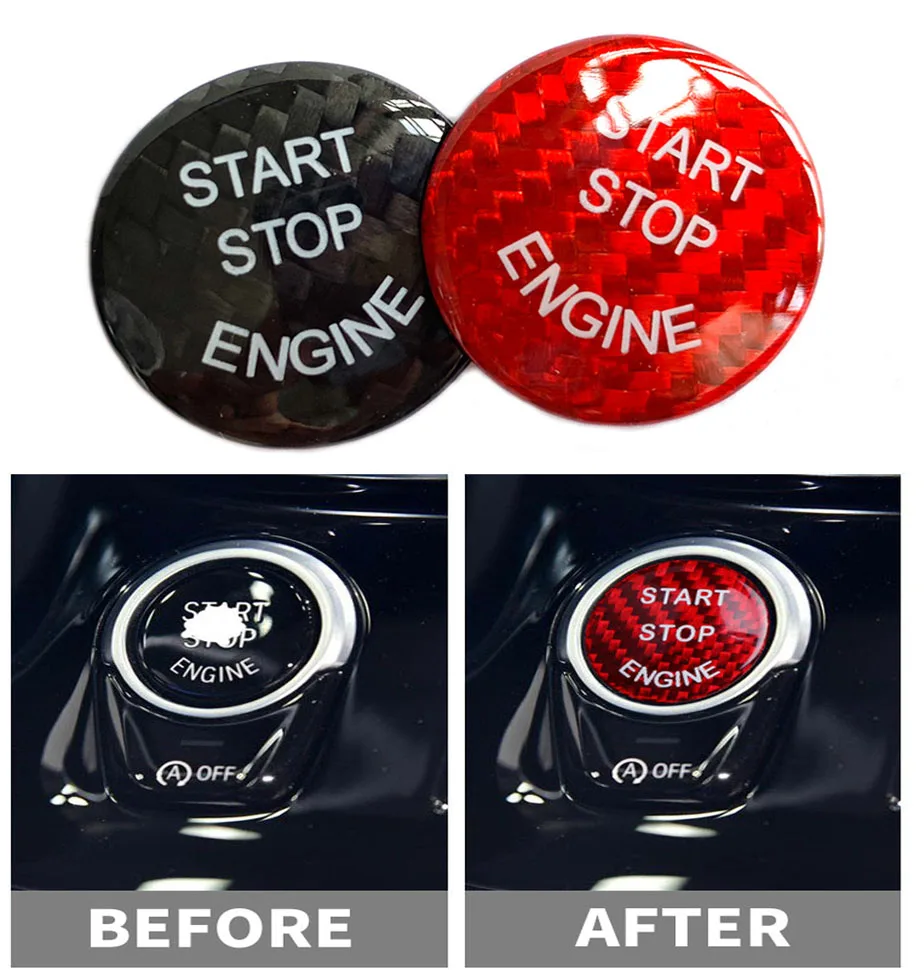 Углеродное волокно для стильного интерьера в автомобиле двигатель кнопка