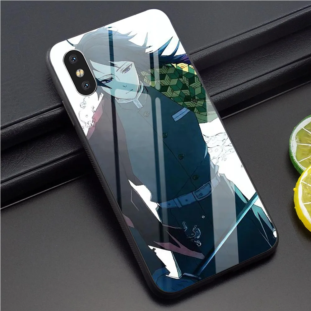 K3022904 Demon Slayer Tomioka Giyuu чехол из закаленного стекла для телефона для iPhone Xs Max чехол X 6 6S XR 8 Plus 7 5S 5 SE чехол s - Цвет: K3022904