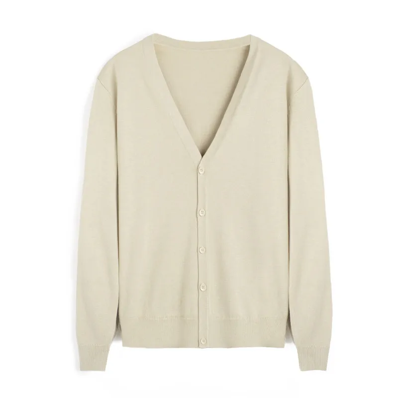 Кардиган мужской однотонный вязаный модный брендовый кардиган Повседневный