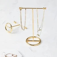 gold jewelry stand display organizer design earrings necklace bracelet ring hanger hanging storage jewelry gift women