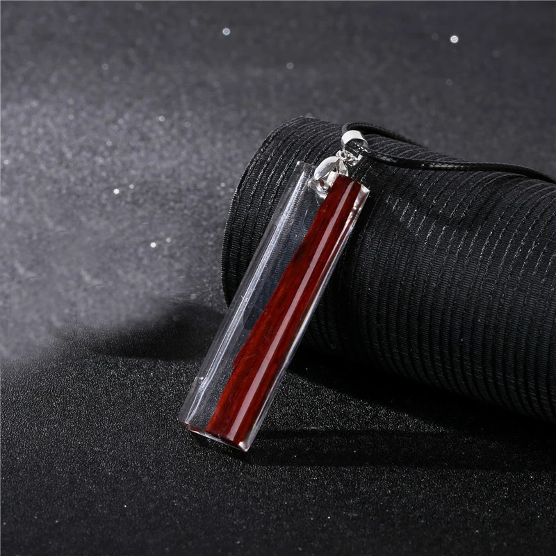 Уникальный мужской ожерелье из натурального красного дерева в кулон смолы