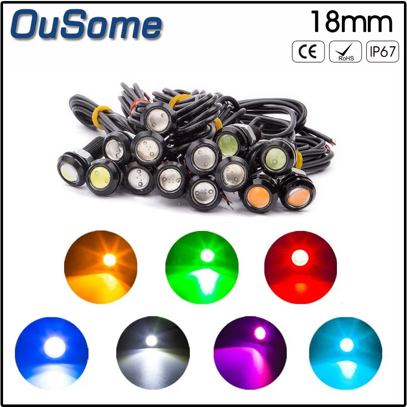 Светодиодный дневные ходовые огни Eagle Eye для автомобилей 9 Вт 18 мм задний фонарь