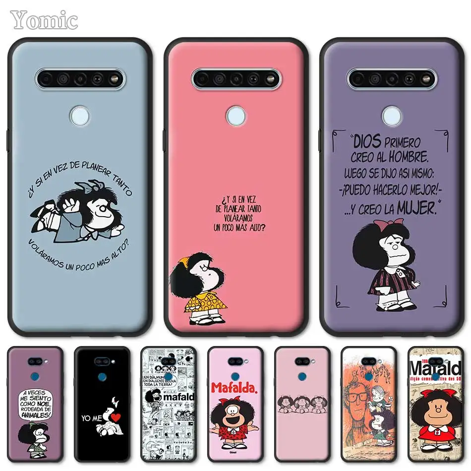 

Mafalda Hot Sale Silicone Case For LG Q61 Q60 Q70 Q51 K40 K40s K41s K50s K51s K61 G6 G7 G8 ThinQ Black Soft Phone Cover