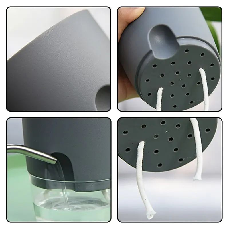 

Transparent Plastic Double-layer Water Storage Lazy Automatic Water Absorption Green Radish Flower Pot For Garden Decoration