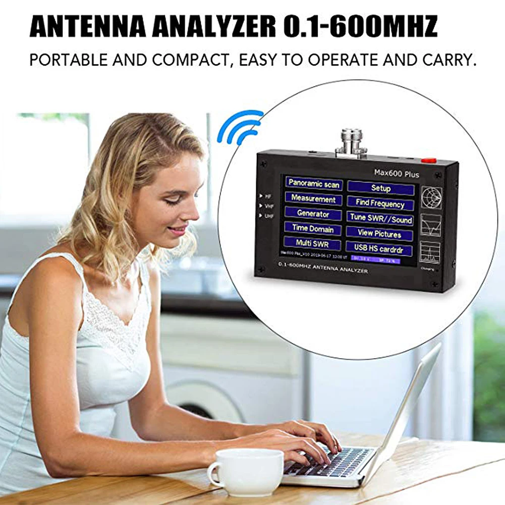 Max600 Plus HF / VHF UHF антенный анализатор 0 1 600 МГц com/4 3 &quottft lcd vs Mini сенсорный