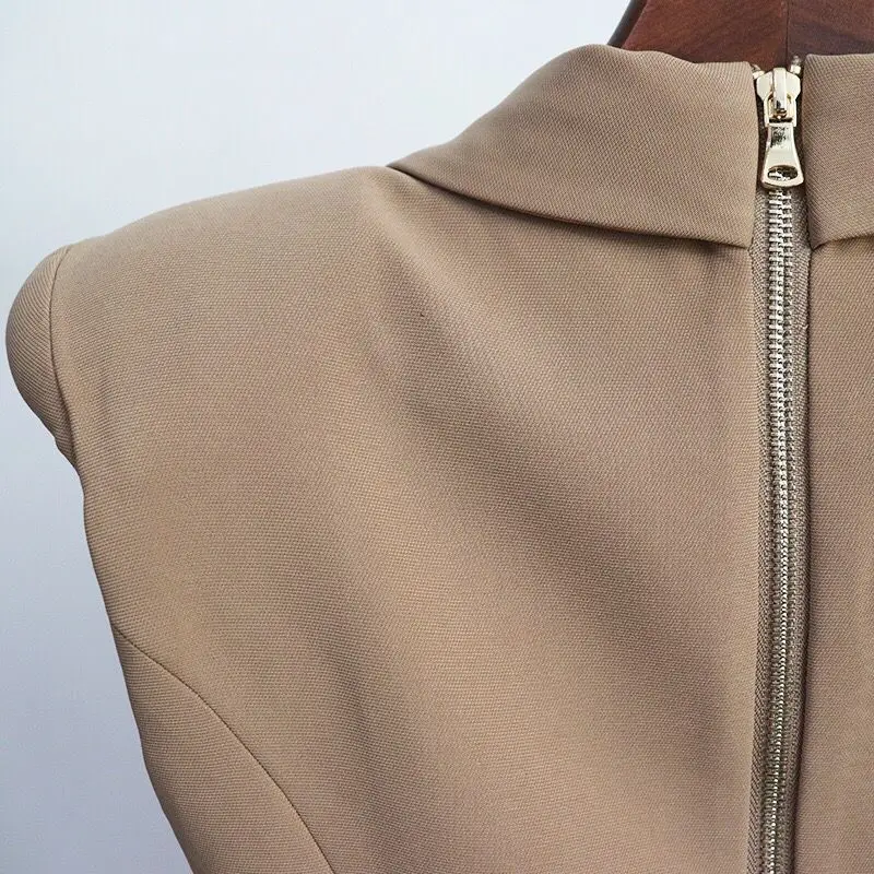 Блейзер Женский двубортный пыльно-розовый с воротником-шалькой на пуговицах со