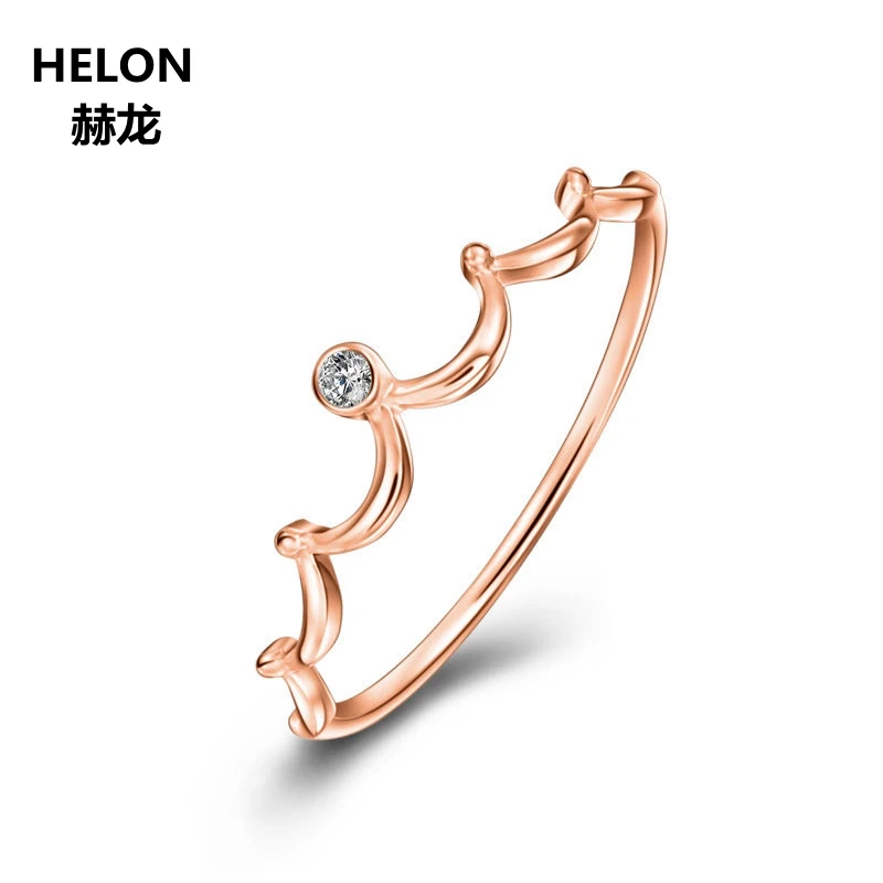 

Solid 14k Rose Gold Natural Diamonds Ring for Women Wedding Engagement Band Fine Jewelry