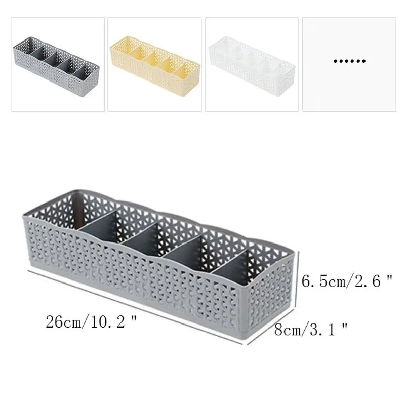

Hollow Socks 5 Grid Storage Box Desktop Underwear Organizer Container Organizer Bathroom Cosmetic Holder Storage Box