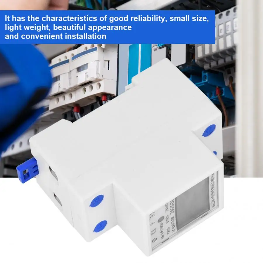 Счетчик энергии цифровой счетчик хорошая надежность ЖК-дисплей однофазный рельс