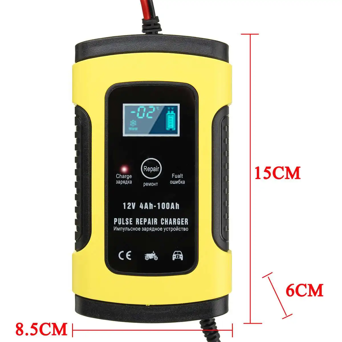 for truck car motorcycle 12v 6a automatic intelligent pulse repair with lcd lead agm gel wet lead acid battery charger 100 240v free global shipping