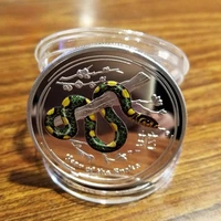 china perfect match mascot snake silver commemorative coin chinese culture year of the snake coins collectibles challenge