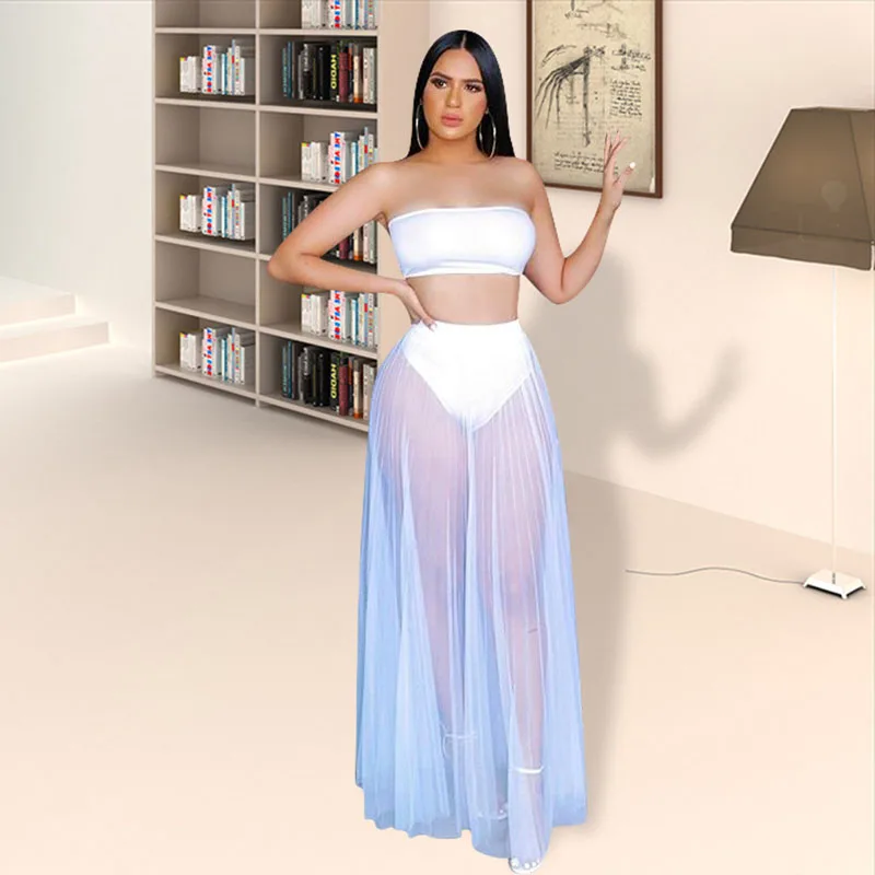 Женский летний комплект из 2 предметов привлекательная длинная юбка с запахом на