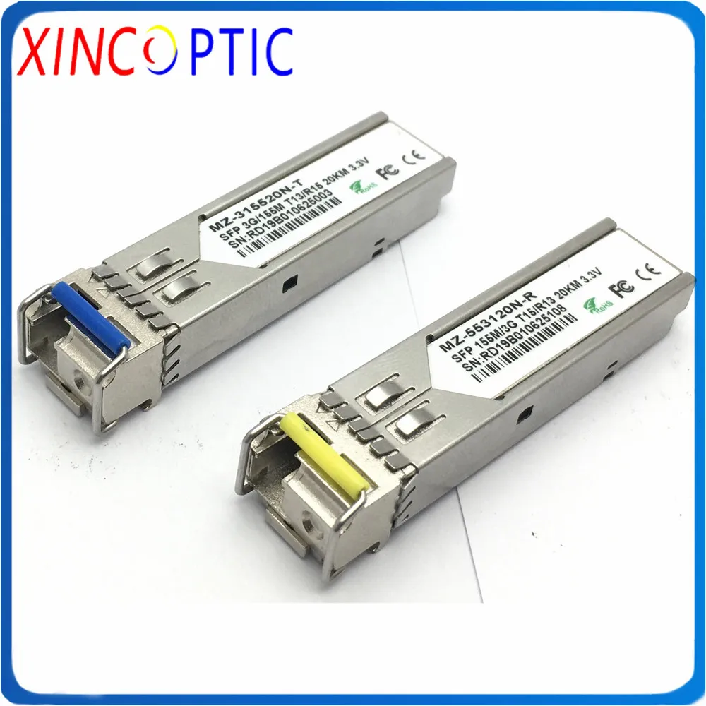 3G/155M ассиметричный LC SFP + модуль 3G 1310/1550nm Bidi 3 V 10km 20km SDI трансивер для волоконного