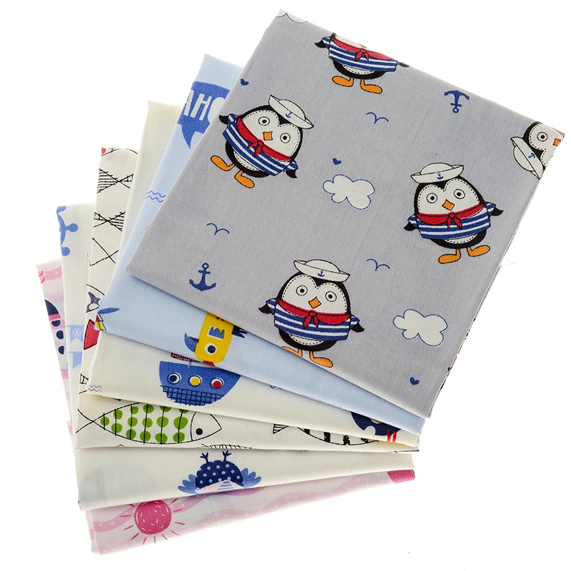

2020 new cartoon cotton printed sewing fabric, cartoon series DIY hand-sewn fabric, sewing cloth cotton fabric, a pack of six