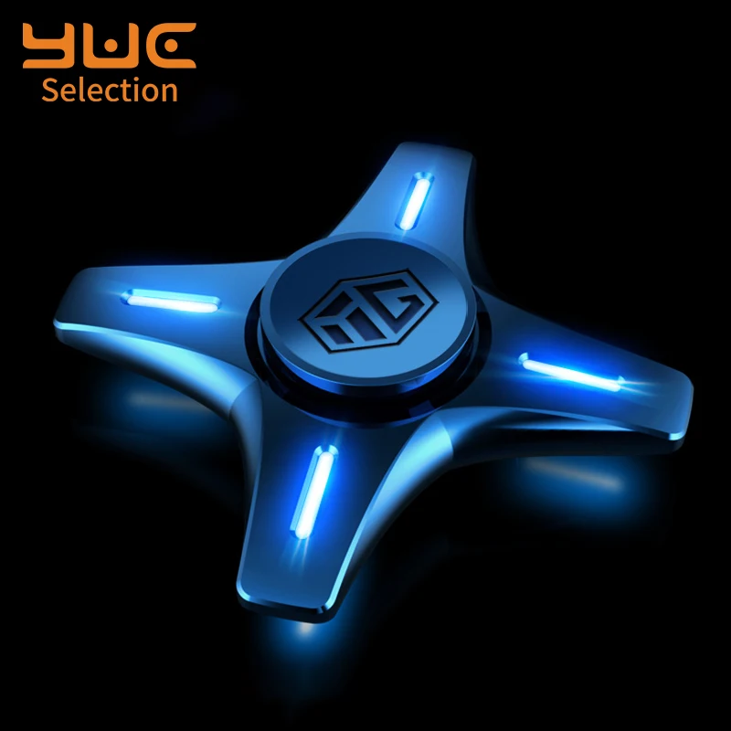 

YUC Light Up Hand Spinner Glow In Dark Finger Toys Luminous Fidget Spinner R188 High-Speed Bearing Led Desk Stress Relief Toys