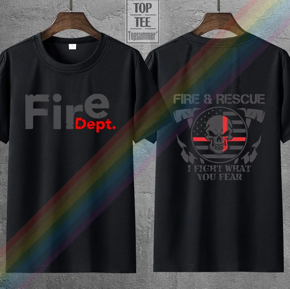 

Мужская летняя футболка с круглым вырезом, высококачественные пожарные, мы сражаемся с тем, что вы боитесь на пожарной спасательной команде...