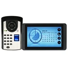 7-дюймовый домофон, дверной звонок со сканером отпечатка пальца, пароль, Удаленная разблокировка, сенсорный экран, видеозвонок с ночным видением