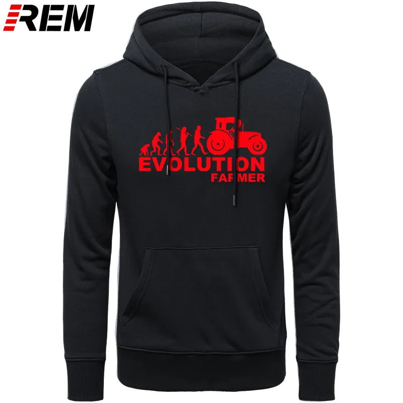 REM Farmer Evolution мужские толстовки сельскохозяйственный трактор Fendt Claas Machinery с длинным рукавом модные толстовки с принтом, толстовки - Цвет: BLACK RED