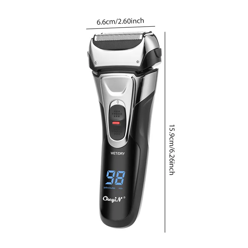 

Waterproof Shaver Razor 3D Triple Floating Blade Beard Trimmer USB Rechargeable Shaving Machine Barbeador LED Display
