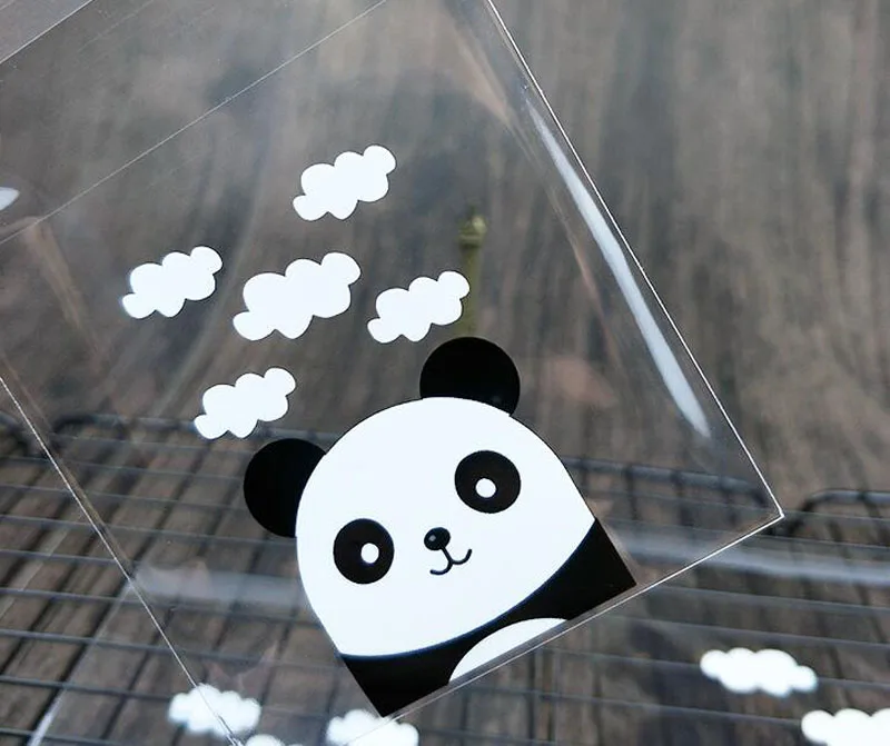 200 шт. панда самоклеющиеся полиэтиленовые пакетики для печенья конфеты выпечка