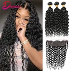 Бразильские волнистые пучки волос с фронтальной Реми пряди человеческих волос с фронтальной застежкой 13x4, пряди волнистых пучков с фронтальной застежкой