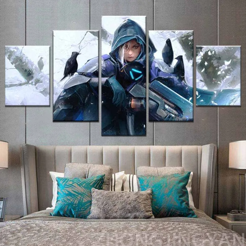 Печать на холсте 5 шт. игровой постер Ana Amari Overwatch Hd печать картины для гостиной