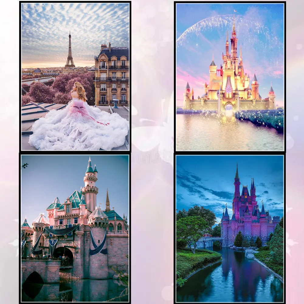 

DIY Diamond Painting Kit 5D Diamond Art Painting Building Cross Stitch Craft Round Full Drill Embroidery Painting Wall Decor Gif