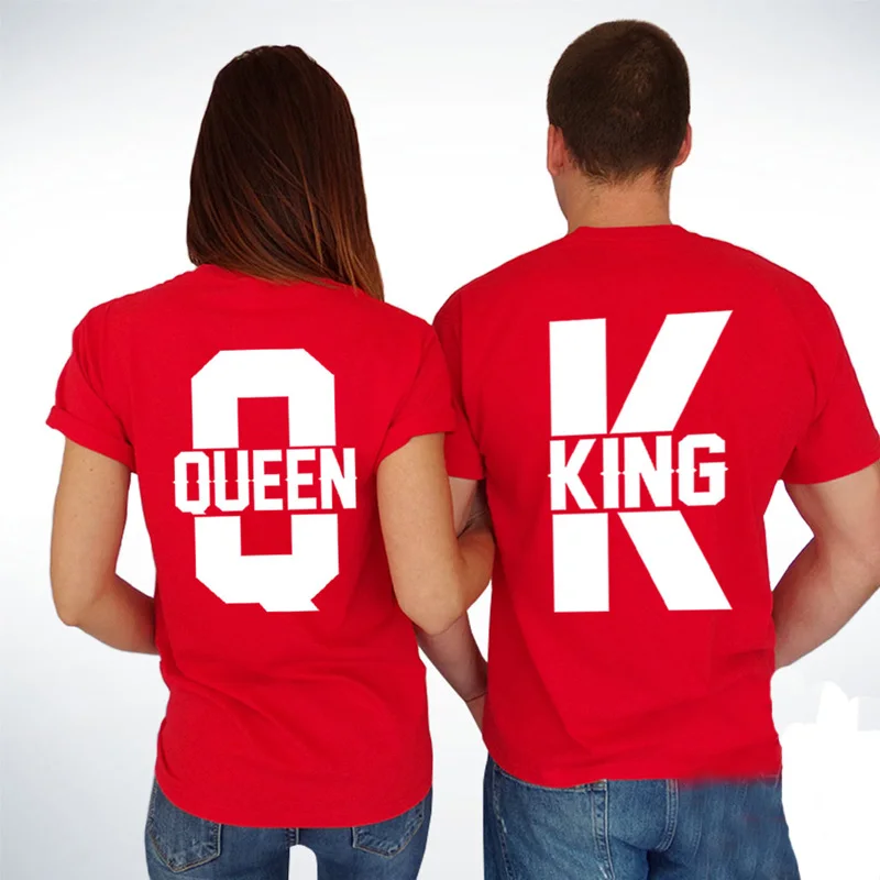 

Couple Clothes White Matching Lovers Unisex T-shirt Short Sleeve T Shirts Women Men Summer New Tops King Queen Casual Loose