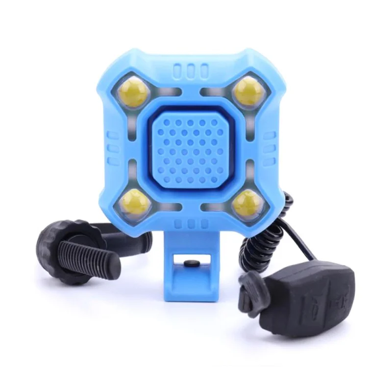 

Waterproof 140 DB Bike Bell 4 Lamp Cycling Light 1200mAh Electric Horn USB Charging Loud Alarm Security Bicycle Bell Sport