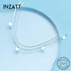 Женское Ожерелье INZATT из настоящего серебра 925 пробы с геометрическим круглый чокер
