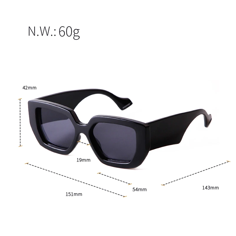 Мужские солнцезащитные очки в винтажном стиле крупные квадратные толстой оправе