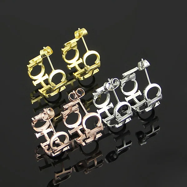 Дизайнерские Модные ювелирные изделия из нержавеющей стали полые серьги