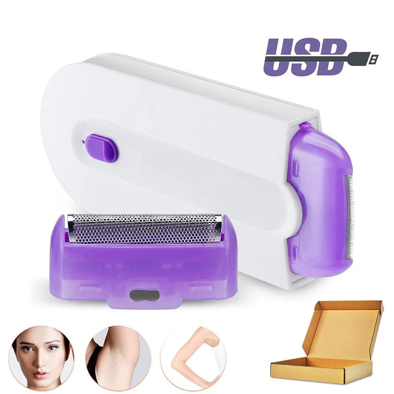 

Instant & Pain Free Women Shaver Hair Remover Sense Light Safe to Touch Body Trimmer USB Charging Painless Lady Razor