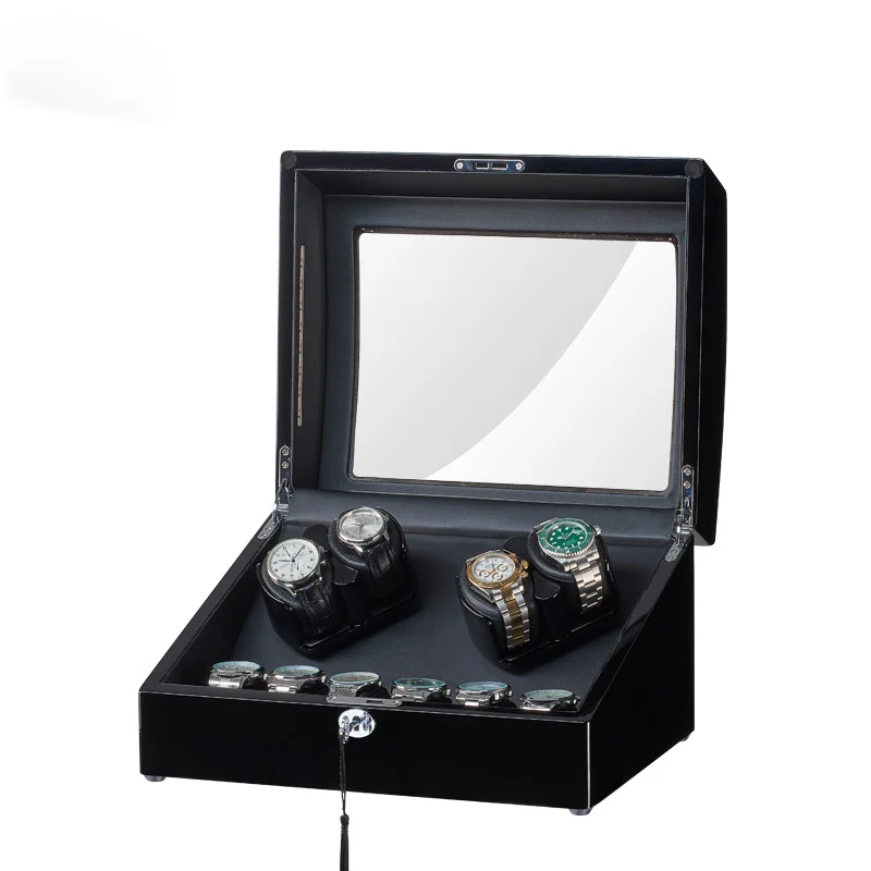 

Новая версия, 4 слота, тихий мотор для шейкера, коробка для намотки часов, деревянное устройство для намотки часов для автоматических часов ...