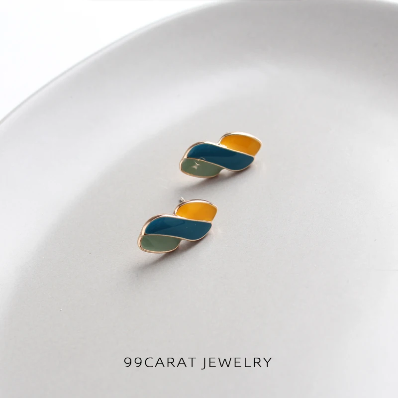 99 карат 925 серебро Весна лес цвет холодный ветер контрастная капля глазурь твист