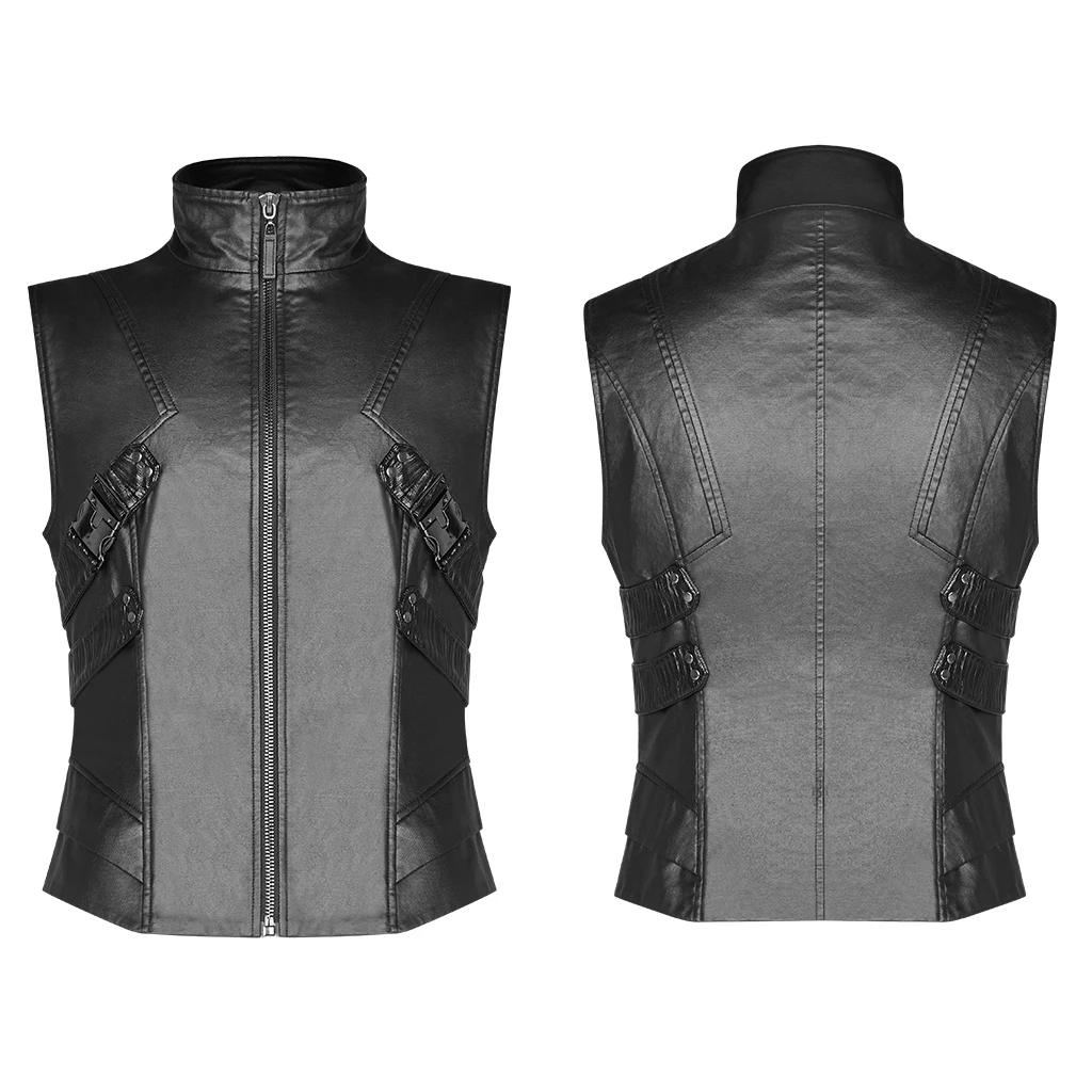 PUNKRAVE Мужской панк красивый жилет без рукавов тяжелый металлический имитация