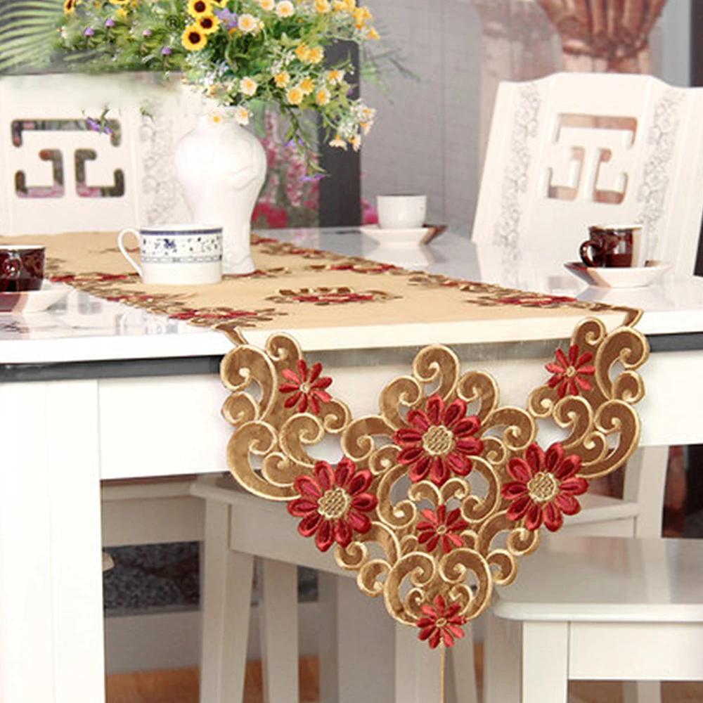 Хлопок вышитые кружева настольная дорожка роскошные современные скандинавские