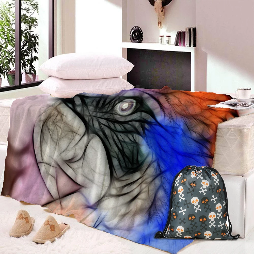 Плюшевое покрывало в виде попугая с 3D принтом модное флисовое из шерпы для дивана