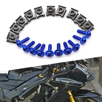 10pcs motorcycle 6mm fairing body work bolts m6 spire speed fastener clips screw spring bolots nuts for yamaha fz1 fz6 yzf r1 r6