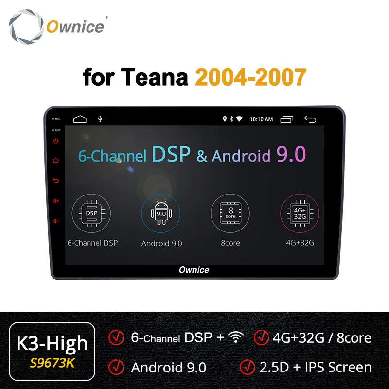 Ownice K3 K5 K6 2 Din Android 9,0 автомобильный dvd-плеер для NISSAN Teana 2004-2007 4G LTE DSP 360 панорама оптический gps Navi Стерео - Цвет: S9673 K3-High