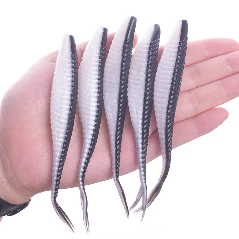 5pcs/lot Floating water Soft Fishing Lure 12cm 7g Wobblers Crankbait Pesca Carp Fishing Shine Bait Swimbaits Split Tail