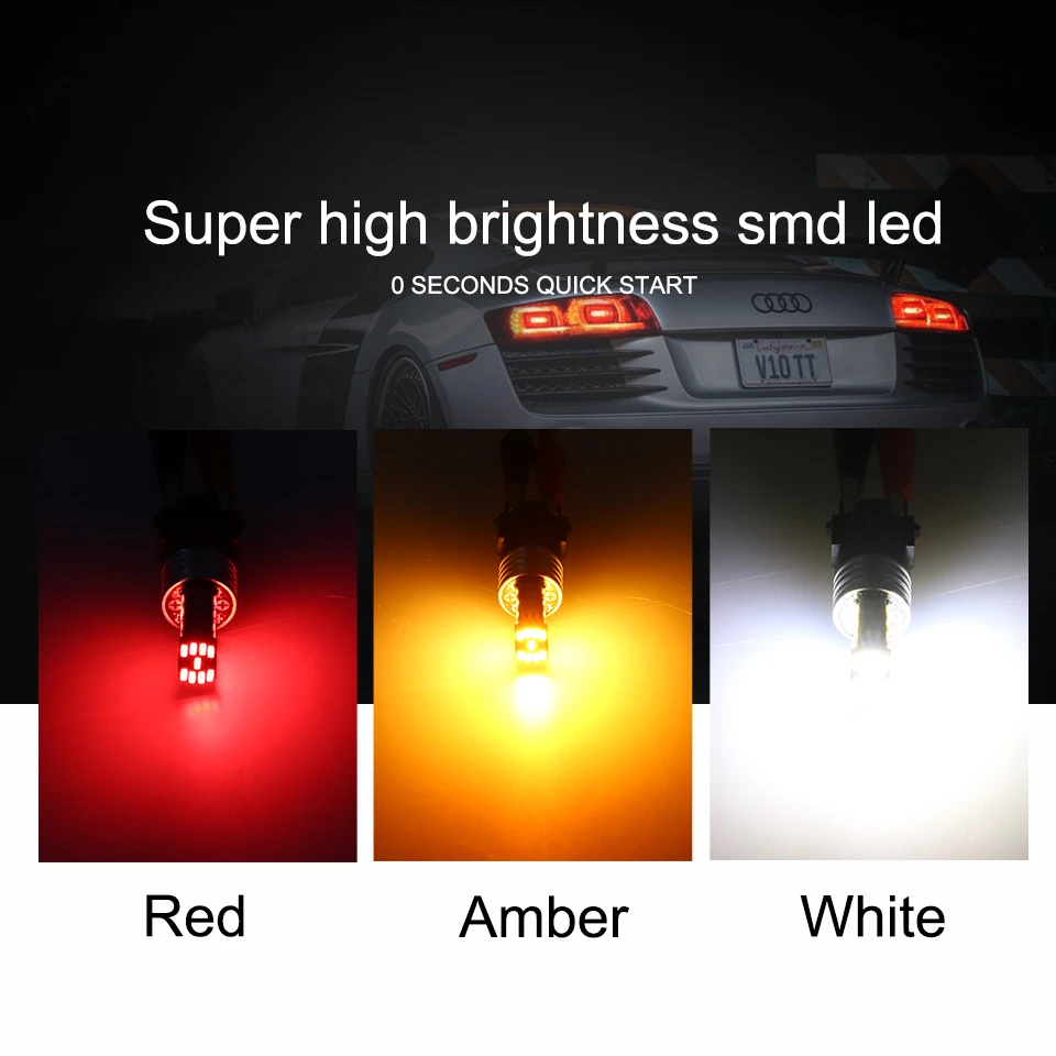 ANMINGPU 2 шт. сигнальная лампа 3157 светодиодов P27/7 Вт T25 светодиод 3156 P27W 4014SMD T20 W21W 7440 7443