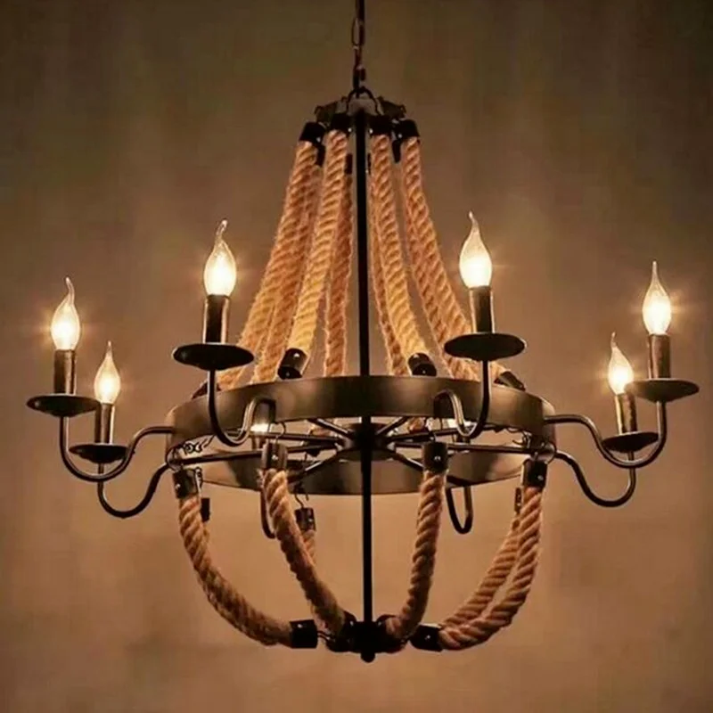 Ретро люстра светильник ing подвесной обеденный гостиная спальня приспособление